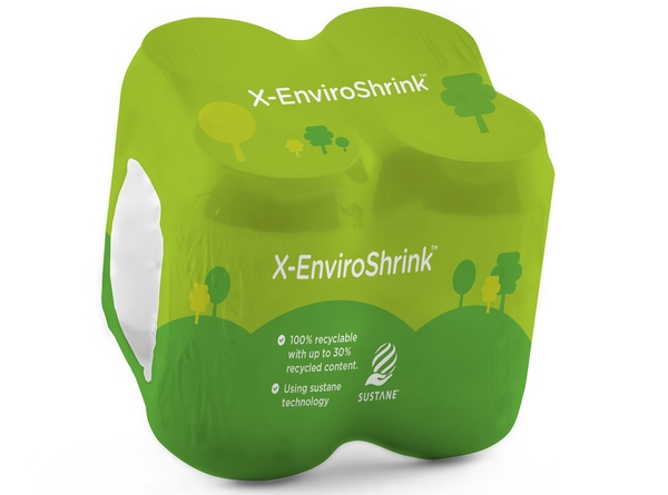 Die Schrumpffolie besteht zu 30 Prozent aus Post-Consumer-Rezyklat (Foto: RPC)