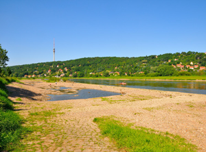 Im Juli unterschreitet der Wasserstand der Elbe mancherorts historische Niedrigwassermarken (Foto: Panthermedia/karin010759)