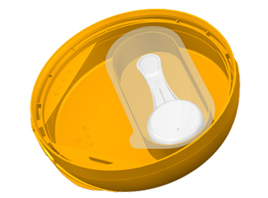 Die Kombination aus Sicherheitsverschluss und Dosierlöffel für Milchpulver 