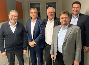 Der neue Vorstand (v.l.): Michael Polotzki, Dr. Michael Effing, Gerhard Lettl, Prof. Jens Ridzewski, Dirk Punke (Foto: AVK)