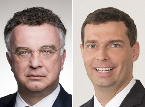 Christian Kullmann (links) und Markus Steilemann (Foto: Evonik, Covestro)