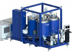 „Baulé“-Maschine zur Verarbeitung von Hochleistungpolyurethanen zu Rotorblättern (Foto: Covestro)