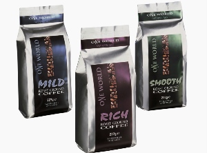 Kaffee-Standbodenbeutel aus ,,Mater-Bi