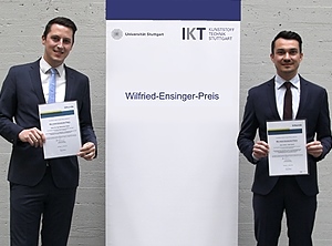 Die Preisträger Dr.-Ing. Alexander Geyer und Felix Grauf (v.li., Foto: IKT)