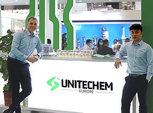 Jan Kreibaum und Toni Fau im neuen Düsseldorfer Büro (Foto: UniteChem)