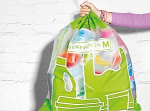 Der Sammelsack ist in drei Größen -- 17, 35 und 60 l erhältlich und kostet 0,90, 1,70 und 2,50 CHF (Foto: Migros)