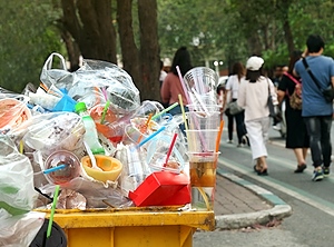 Keine Zukunft: Tourismus bedeutet häufig noch randvolle Abfalleimer vor Ort (Foto: PantherMedia/cgdeaw (YAYMicro))
