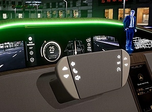Mögliches Auto-Cockpit der Zukunft: Mit Hologramm und zahlreichen integrierten Anzeigen neben den heute üblichen Instrumenten (Abb: Antolin)
