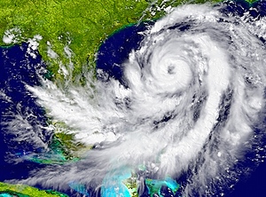 Wirbelt auch die Containerfrachtraten durcheinander: Hurrikan im Golf von Mexiko (Foto: PantherMedia/tom.griger/Nasa)