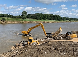 Die Pipeline-Arbeiten an der Maas bei Urmond sind beendet (Foto: Consortium Grensmaas)