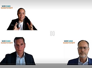 Trio statt Triell: Mara Hancker, Thorsten Kühmann und Ingemar Bühler (im Uhrzeigersinn; Foto/Screenshot: KI)