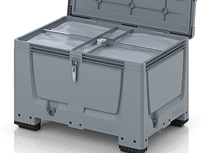 Stapelbar: Der neue Mehrweg-Container mit austauschbarem Innenbeutel (Foto: Auer)