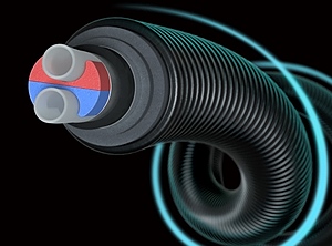 Unter anderem im Portfolio der Finnen: Flexible vorgedämmte Rohre der Reihe Ecoflex VIP (Foto: Uponor)