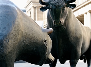 Bulle und Bär: Symbole für die Entwicklung der Aktienmärkte (Foto: Deutsche Börse)