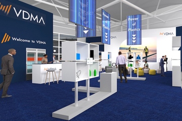 Bodenbildung: Der VDMA-Pavillon auf der diesjährigen K-Messe in Düsseldorf (Foto: VDMA)
