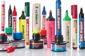 Von neonfarbig bis schwarz: eine reiche Palette an Stiften (Foto: Edding)