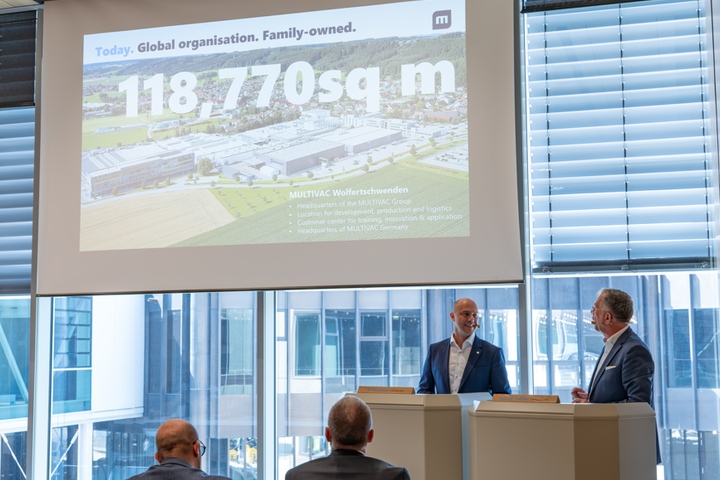 Gaben Einblicke in die Geschäftsentwicklung: die geschäftsführenden Direktoren Christian Traumann (CEO) und Dr. Tobias Richter (CSO; v.r.; Foto: Multivac)