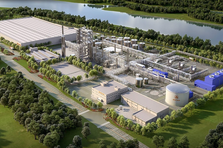 Computersimulation: So soll die Recyclinganlage an der US-Golfküste einmal aussehen (Abb.: Encina)