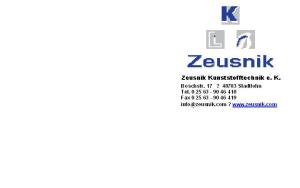 Zeusnik Kunststofftechnik – Anbieter von Kleben